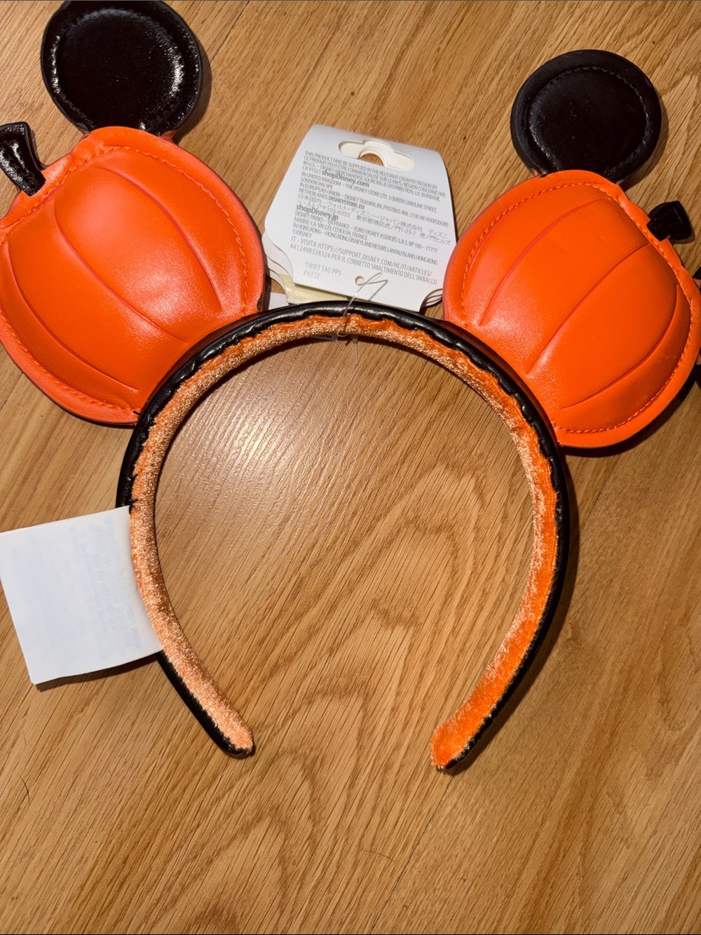 NWT Disneyland Parks Orange Pumpkin Mickey Ears Headband Halloween Jack Lantern - Picture 4 of 5